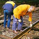 Fitting Boron Rods to Railway Sleepers