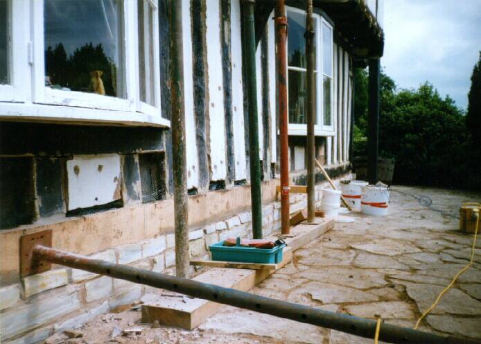 Wall Plate with the Oak cover in place ready for injection of Structural Pouring Resin