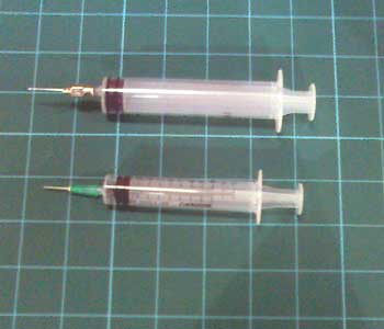 Syringes with needles - for Thixotropic Epoxy Injection