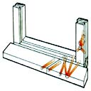 Window Frame Section showing Boron treatment drillings
